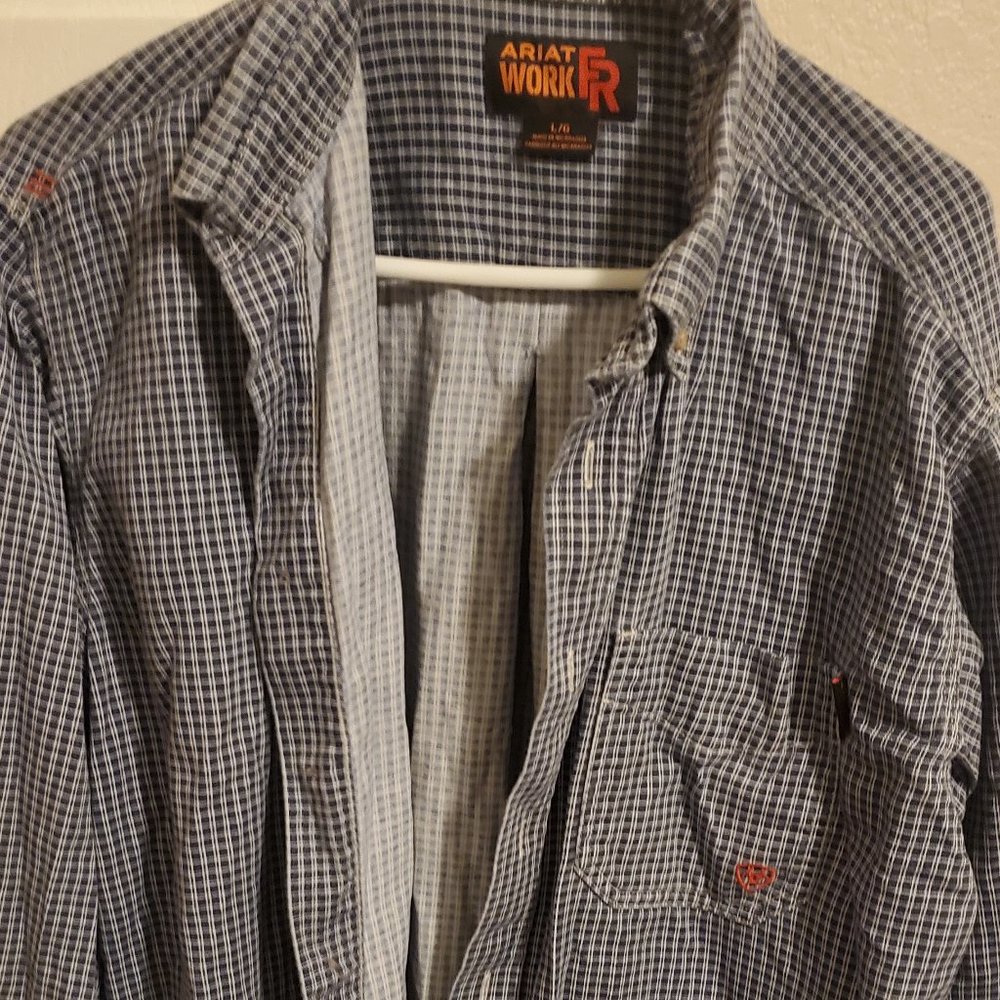 Long sleeve flame retardant button down shirt